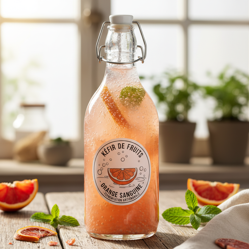 Kéfir de fruit à l’orange sanguine